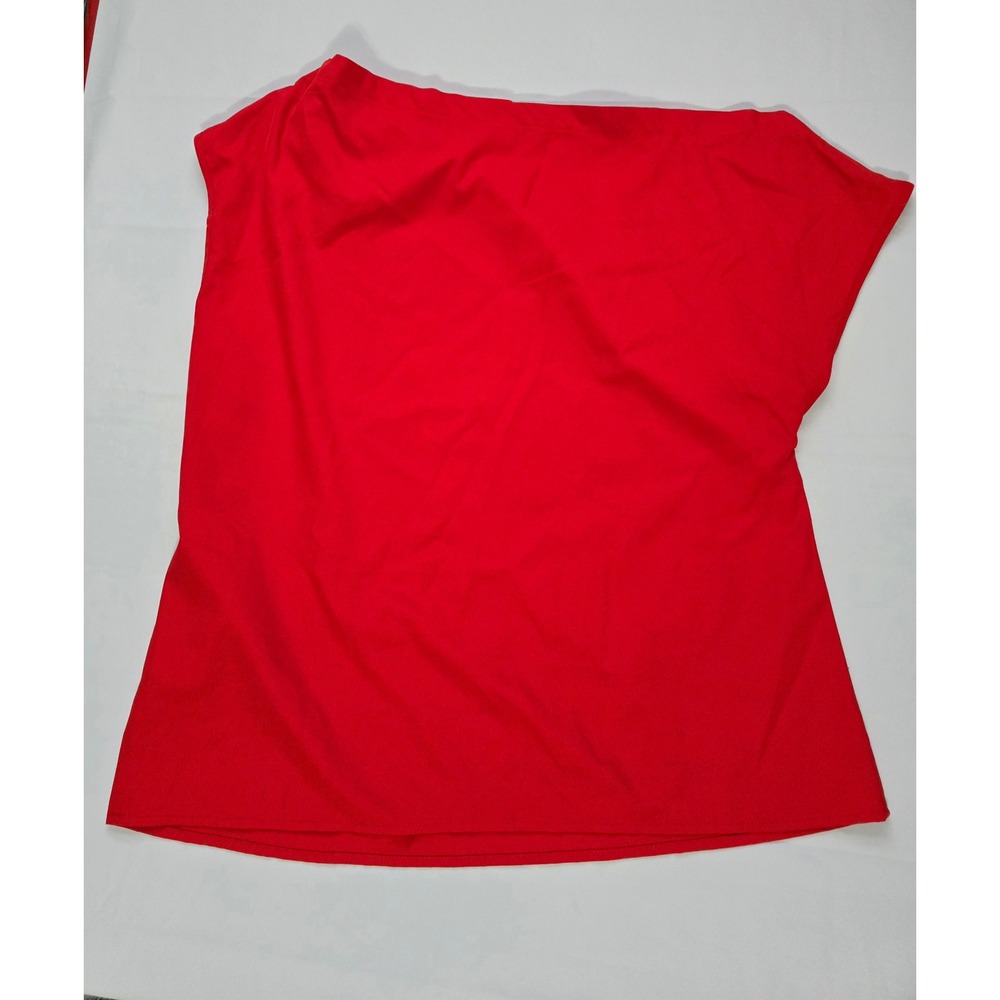 Shein 2 Pack One Shoulder Top Set Red Draped&Blue Floral Peplum Blouse Womens Lg - Picture 7 of 16